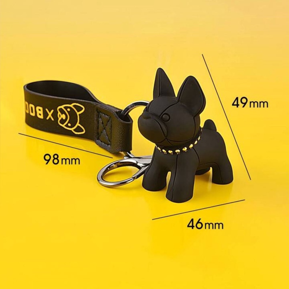 NWT French Bulldog Black Dog Keychain w/Silver Accent Collar Limited Edition - Picture 12 of 12